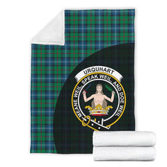 Urquhart Ancient Tartan Crest Blanket Wave Style