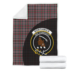 Borthwick Ancient Tartan Crest Blanket Wave Style