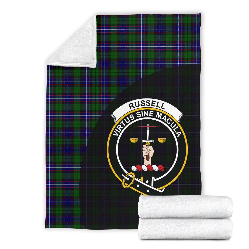 Russell Modern Tartan Crest Blanket Wave Style