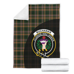 Buchanan Hunting Tartan Crest Blanket Wave Style