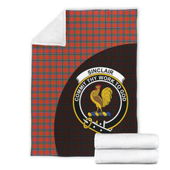 Sinclair Ancient Tartan Crest Blanket Wave Style