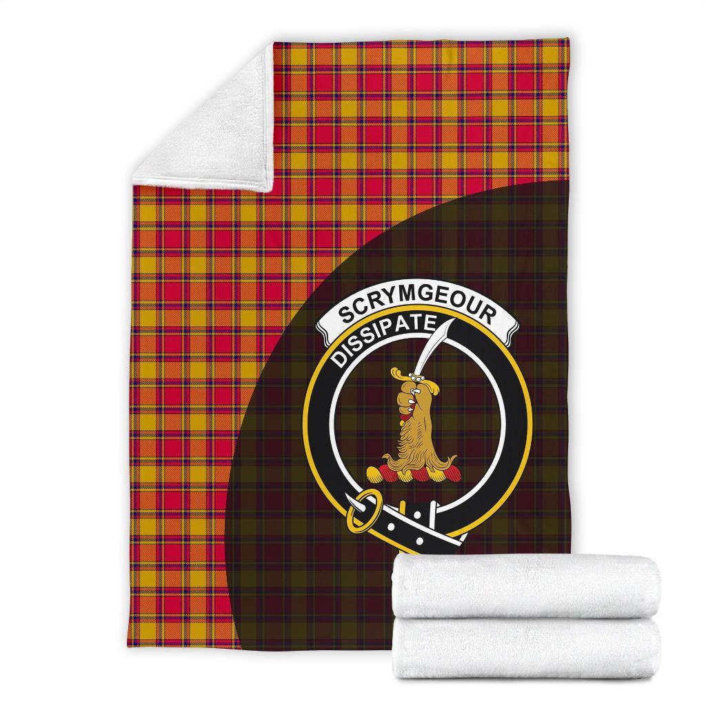 Scrymgeour Tartan Crest Blanket Wave Style