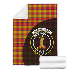 Scrymgeour Tartan Crest Blanket Wave Style