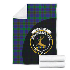 Strachan Tartan Crest Blanket Wave Style