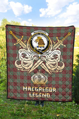 MacGregor Hunting Ancient Tartan Crest Legend Gold Royal Premium Quilt - SP