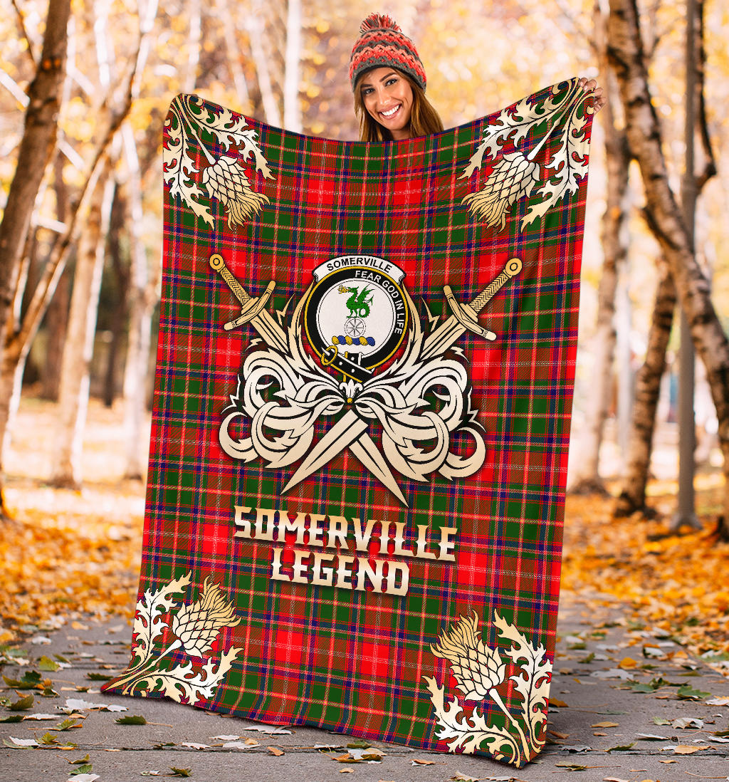 Somerville Modern Tartan Gold Courage Symbol Blanket - SP