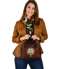 Carruthers Family Tartan Official Crest Shoulder Handbags