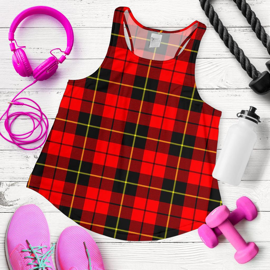 Wallace Hunting Red Tartan Women Racerback Tank Top