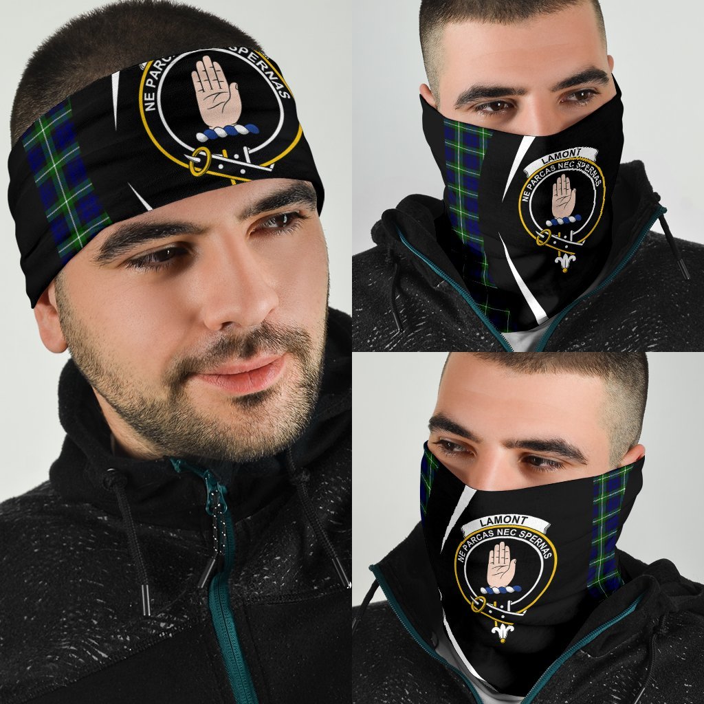 Lamont Modern Tartan Crest Neck Gaiter - Bandana