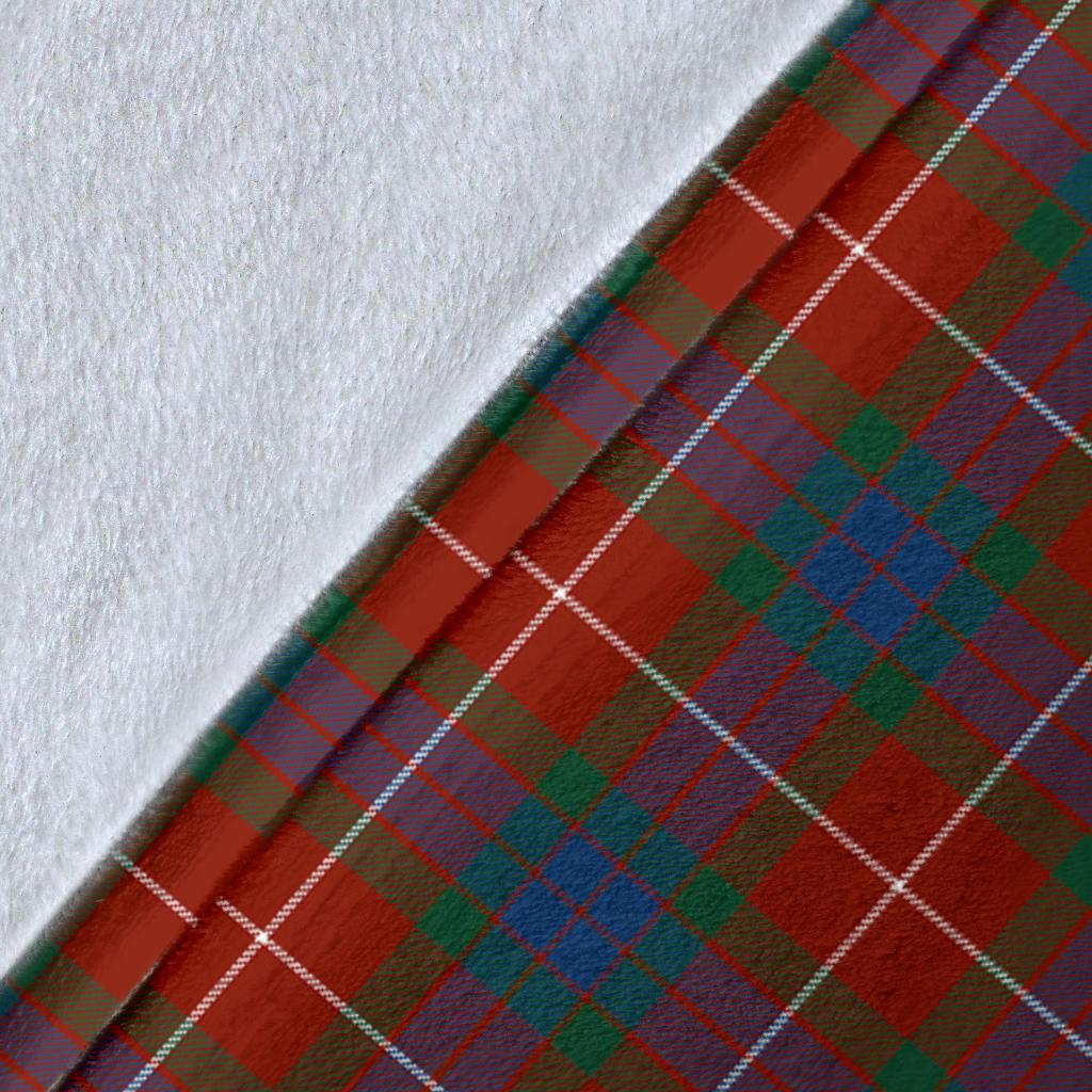 Fraser Ancient Tartan Crest Blanket Wave Style