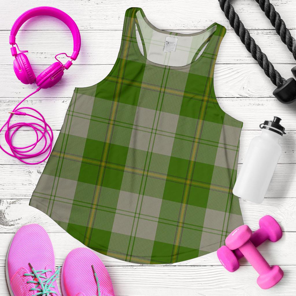 Cunningham Dress Green Dancers Tartan Women Racerback Tank Top