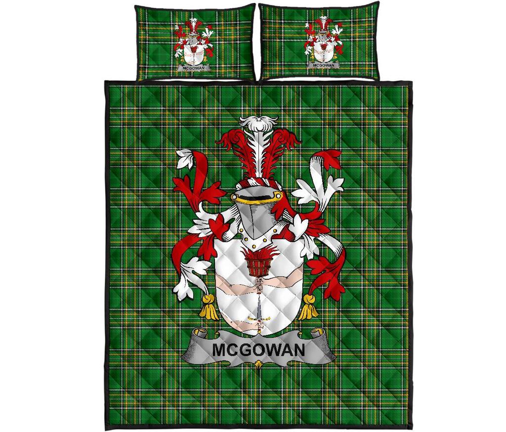 McGowan or McGouan Tartan Crest Quilt Bed Set