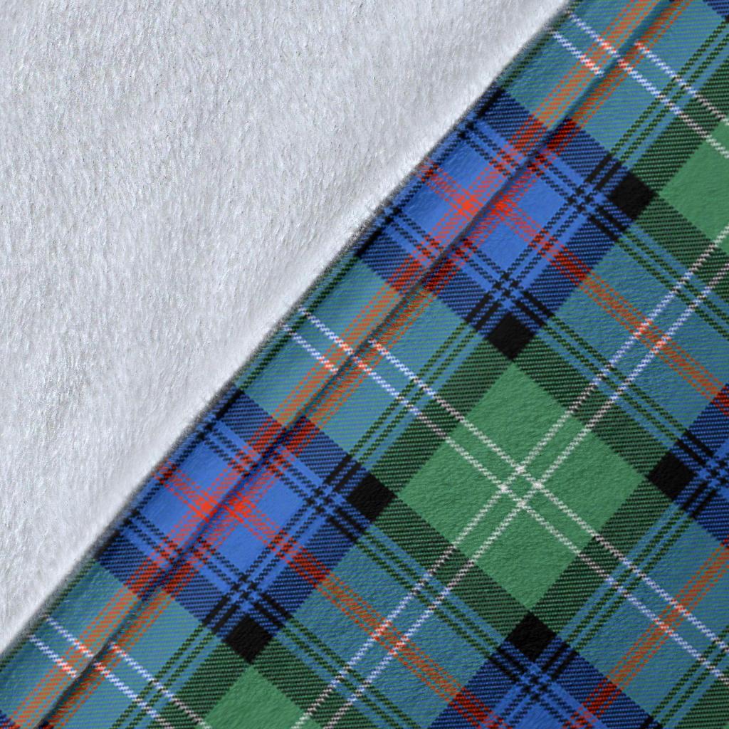 Sutherland Old Ancient Tartan Crest Blanket Wave Style