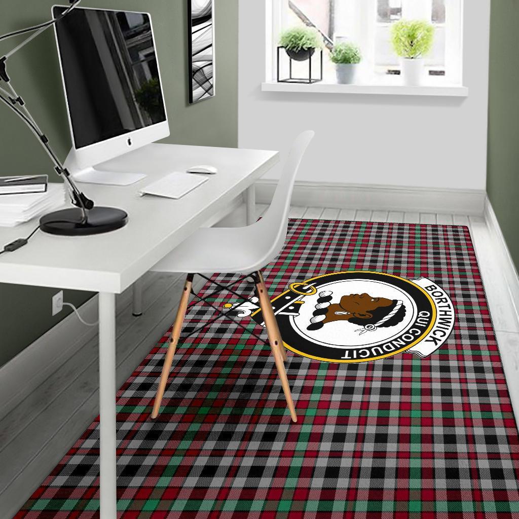 Borthwick Tartan Crest Area Rug