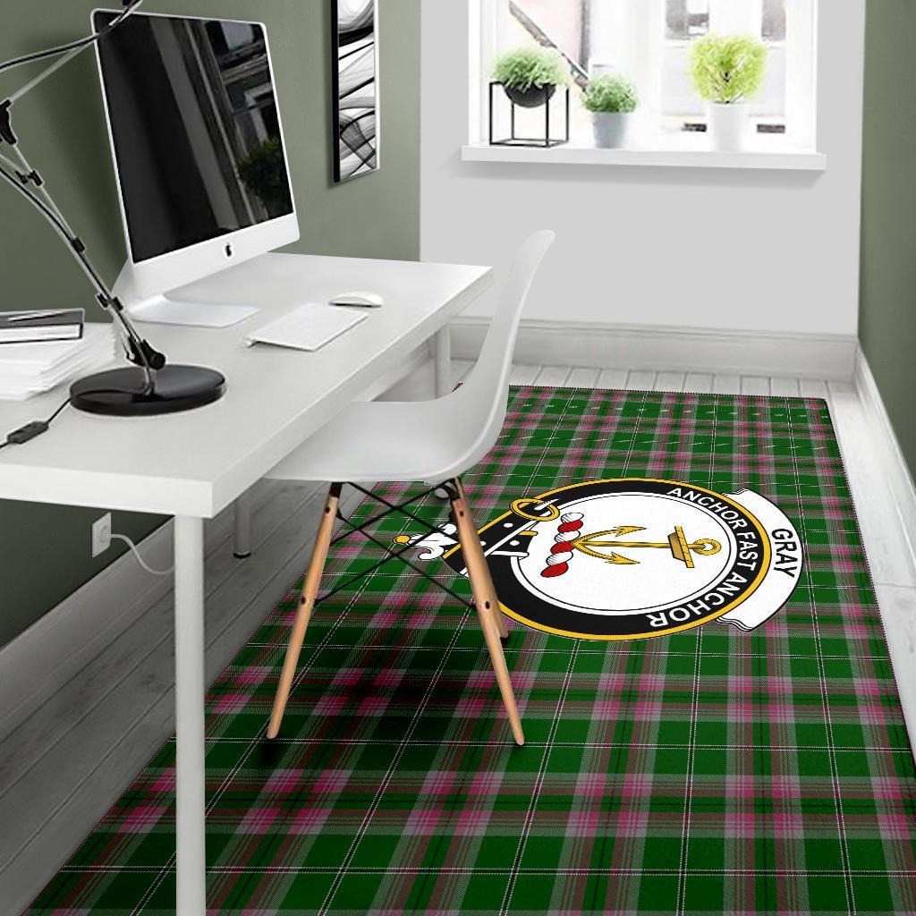 Gray Tartan Crest Area Rug