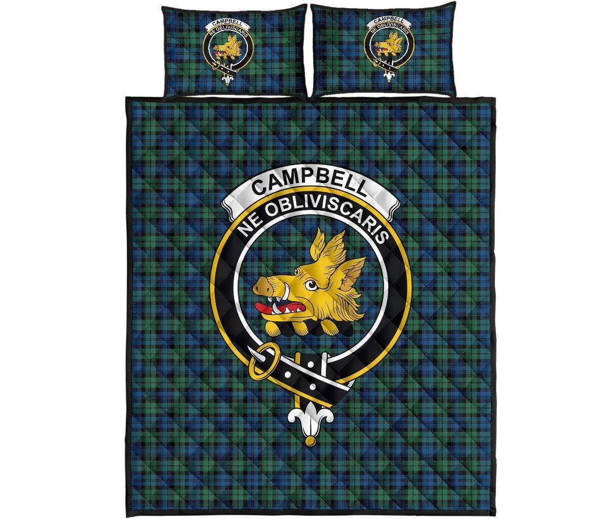 Campbell Ancient 02 Tartan Crest Quilt Bed Set