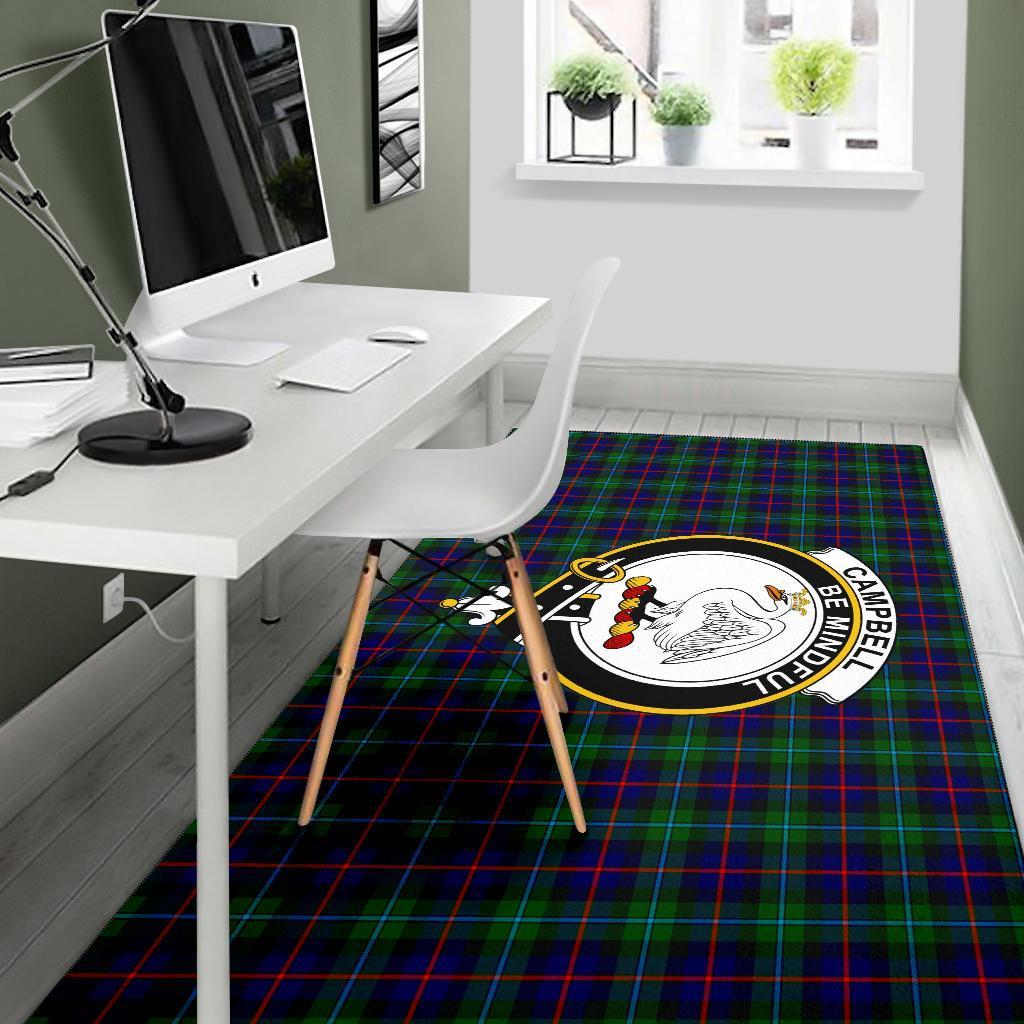 Campbell Of Cawdor Tartan Crest Area Rug