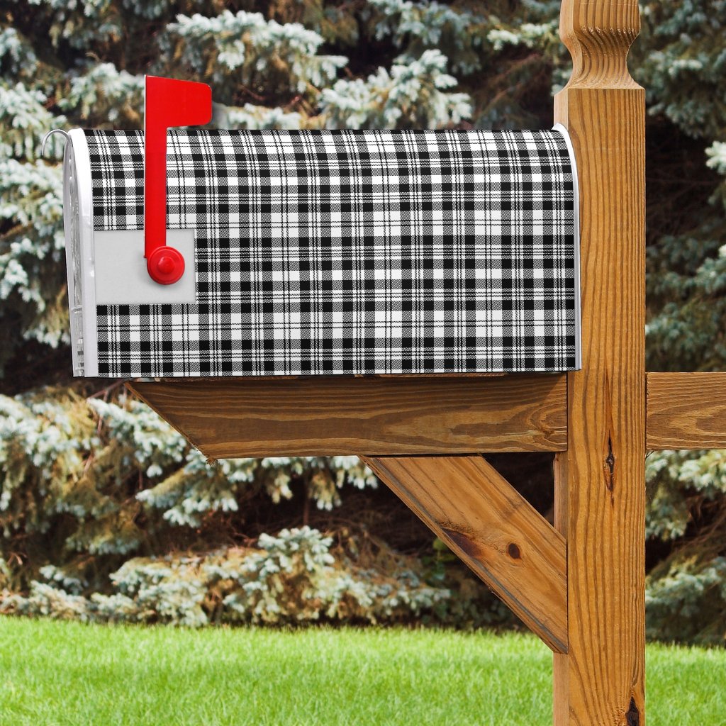 Scott Black & White Modern Tartan Mailbox