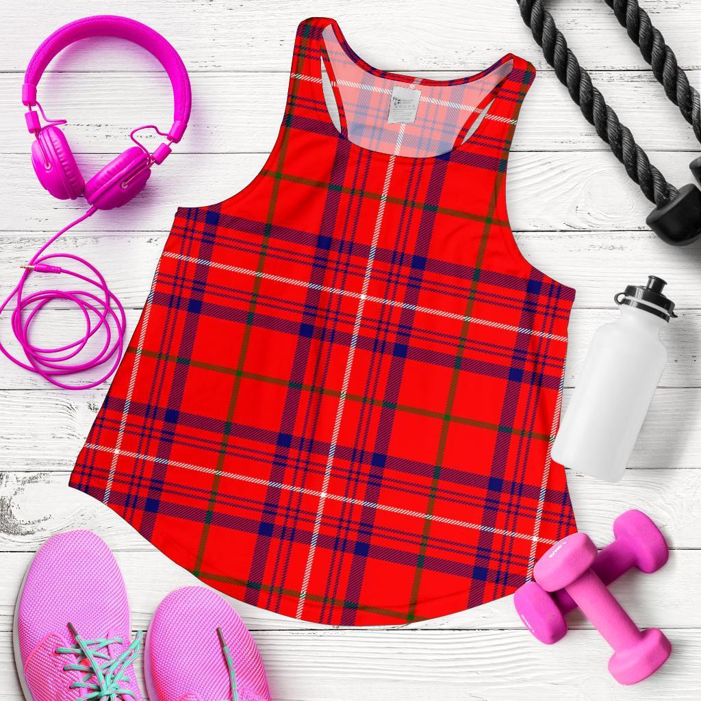 Rose Modern Tartan Women Racerback Tank Top