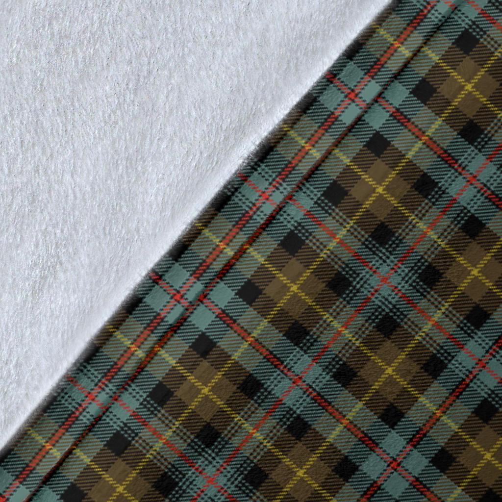 Farquharson Weathered Tartan Crest Blanket Wave Style