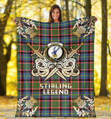 Stirling Bannockburn Tartan Gold Courage Symbol Blanket - SP