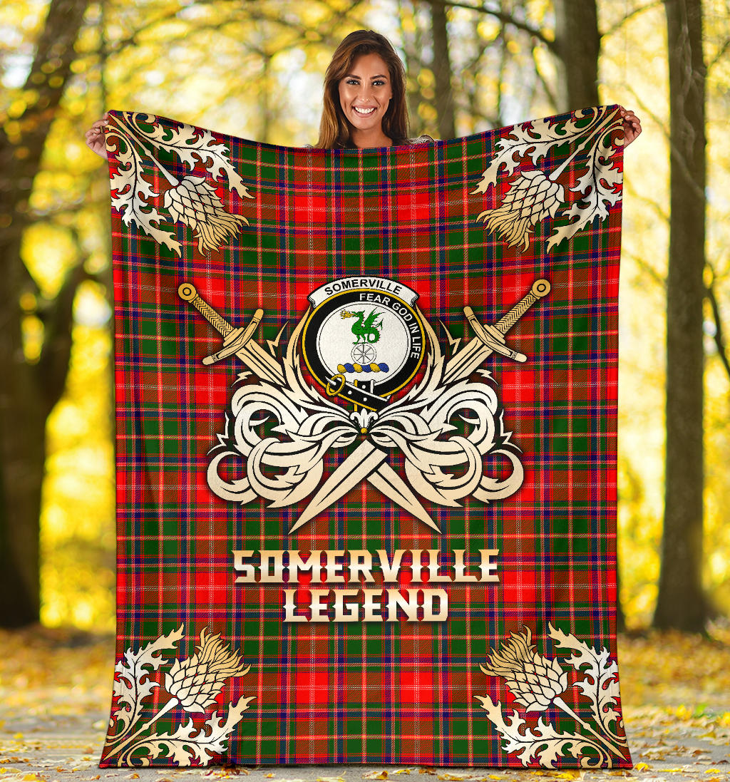 Somerville Modern Tartan Gold Courage Symbol Blanket - SP