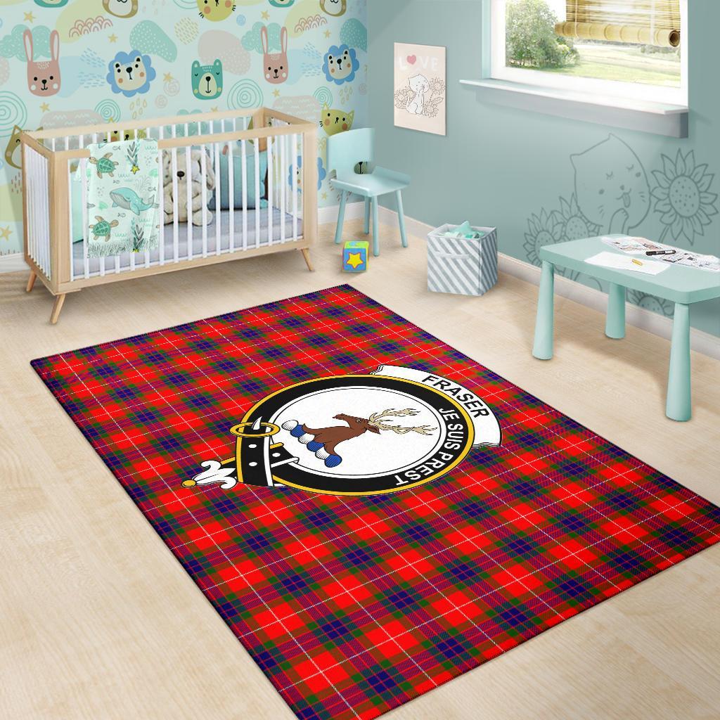 Fraser (Of Lovat) Tartan Crest Area Rug