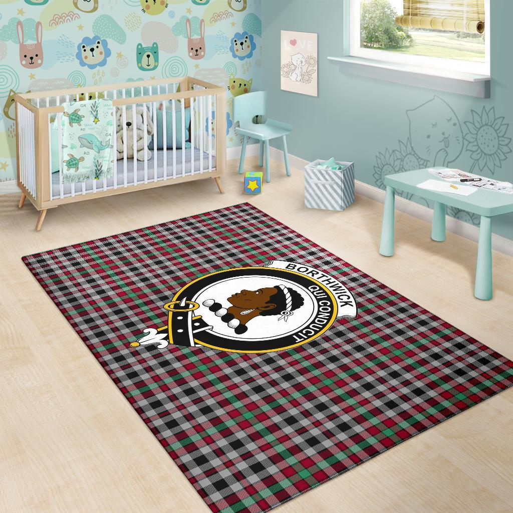 Borthwick Tartan Crest Area Rug