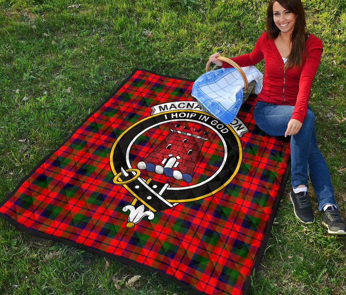 MacNaughton (MacNaughten) Tartan Crest Quilt - SP
