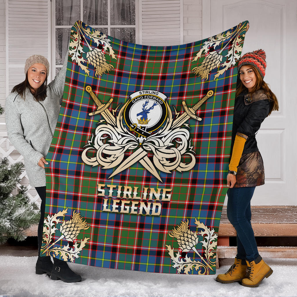 Stirling Bannockburn Tartan Gold Courage Symbol Blanket - SP