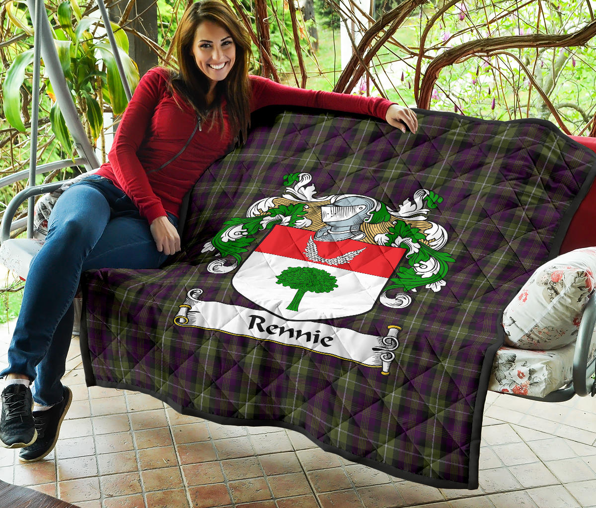 Rennie Family Coat of Arms Tartan Quilt SP