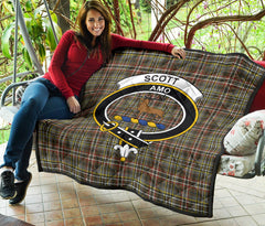 Scott Green Weathered Tartan Crest Quilt - SP