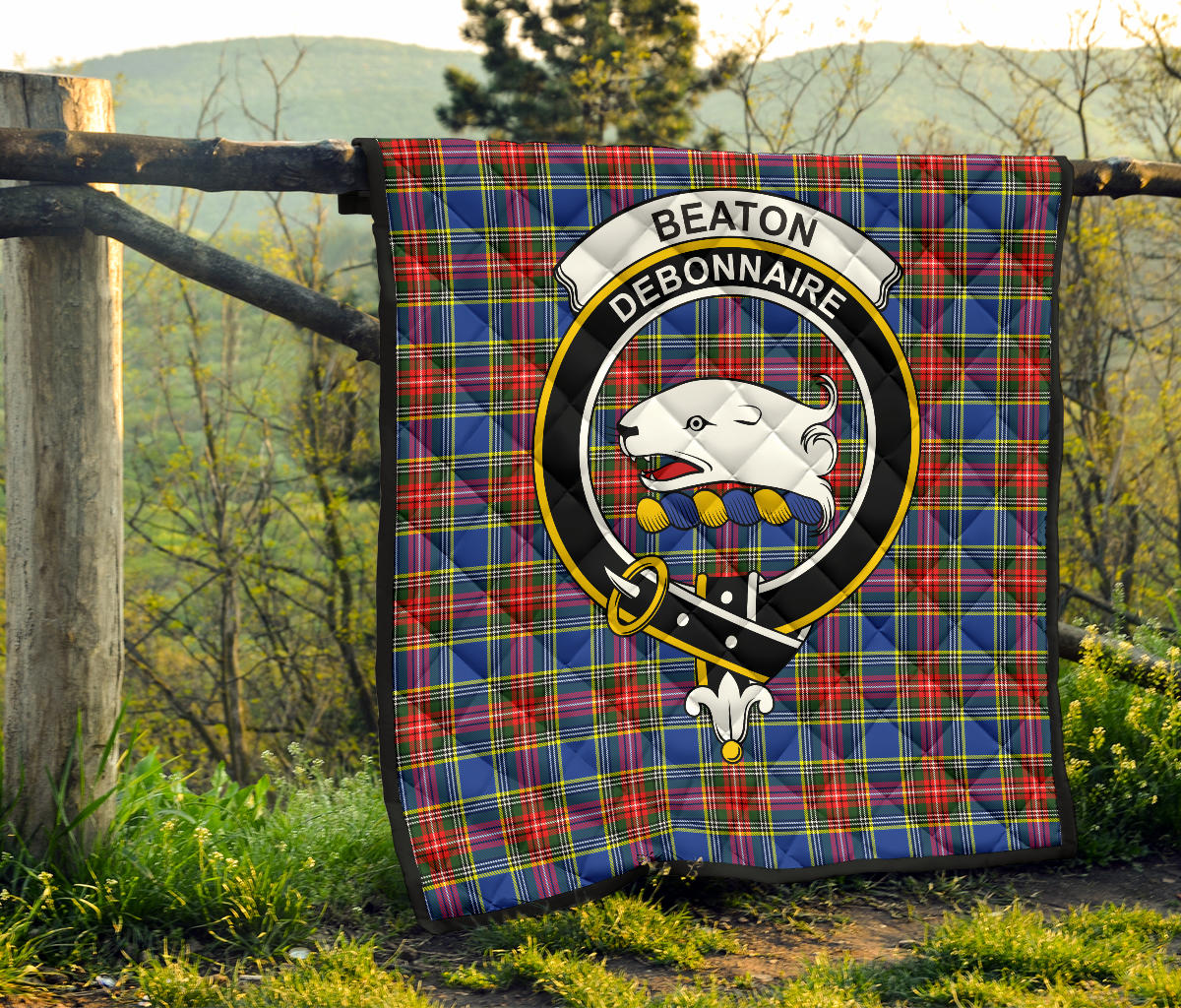 Beaton Family Tartan Crest Quilt - SP