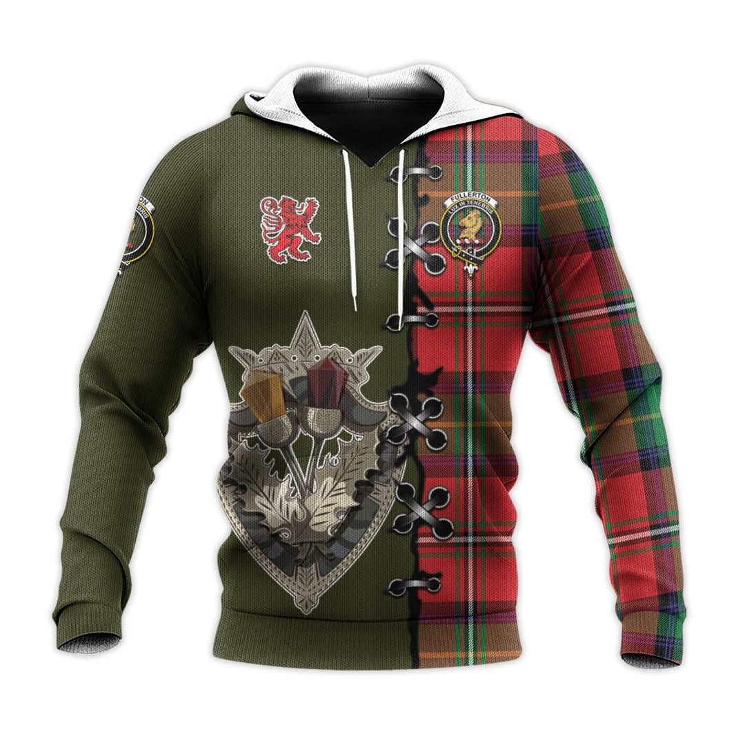 Fullerton Tartan Hoodie - Lion Rampant And Celtic Thistle Style