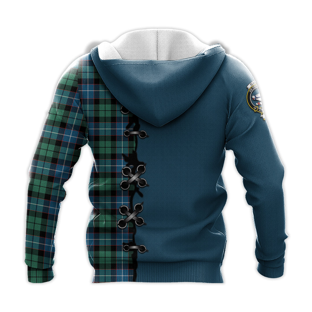 Galbraith Ancient Tartan Hoodie - Lion Rampant And Celtic Thistle Style