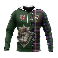 Galbraith Modern Tartan Hoodie - Lion Rampant And Celtic Thistle Style