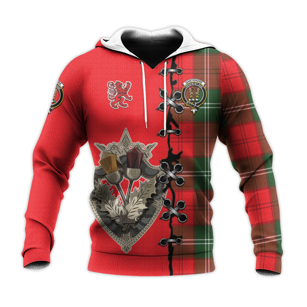 Gartshore Tartan Hoodie - Lion Rampant And Celtic Thistle Style