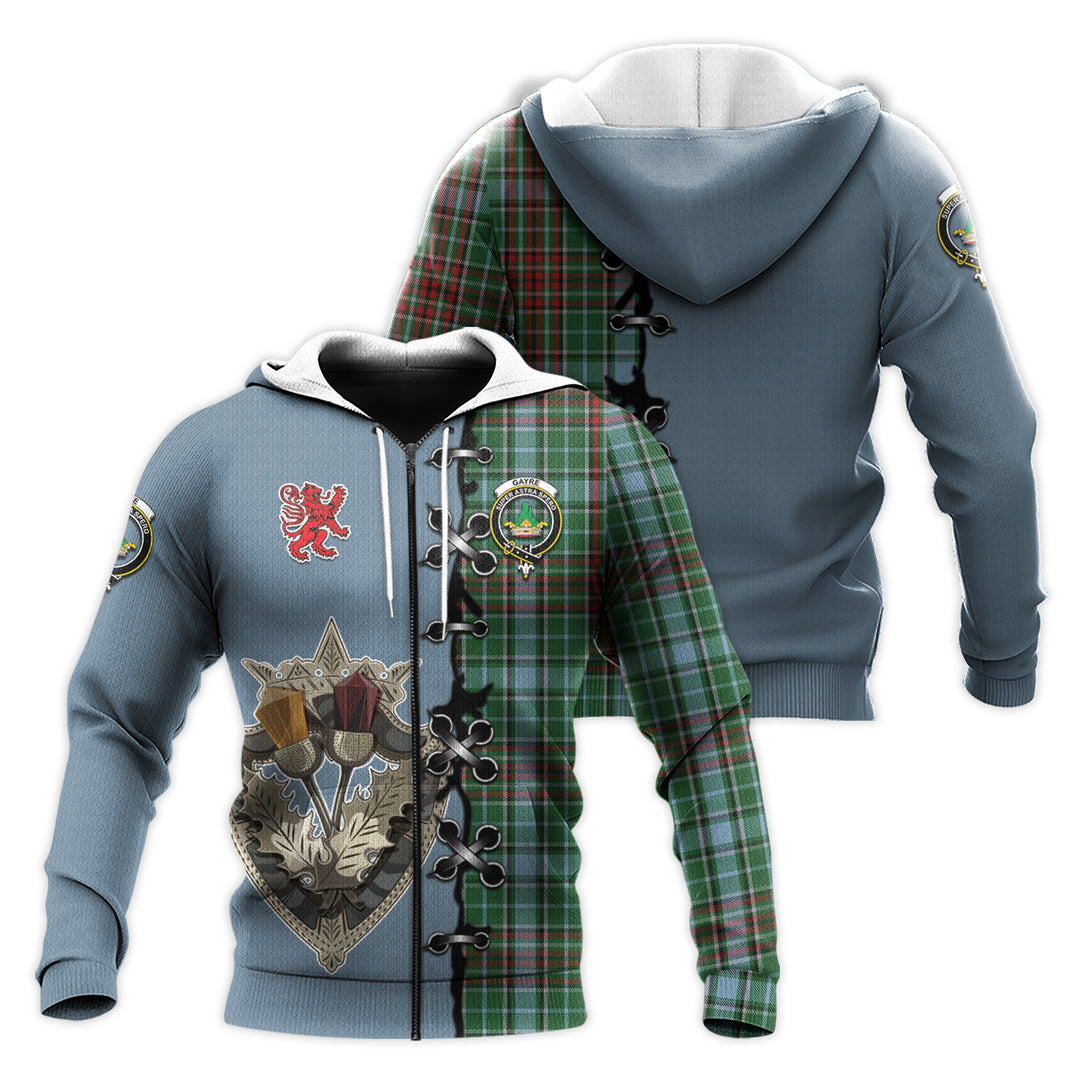 Gayre Tartan Hoodie - Lion Rampant And Celtic Thistle Style