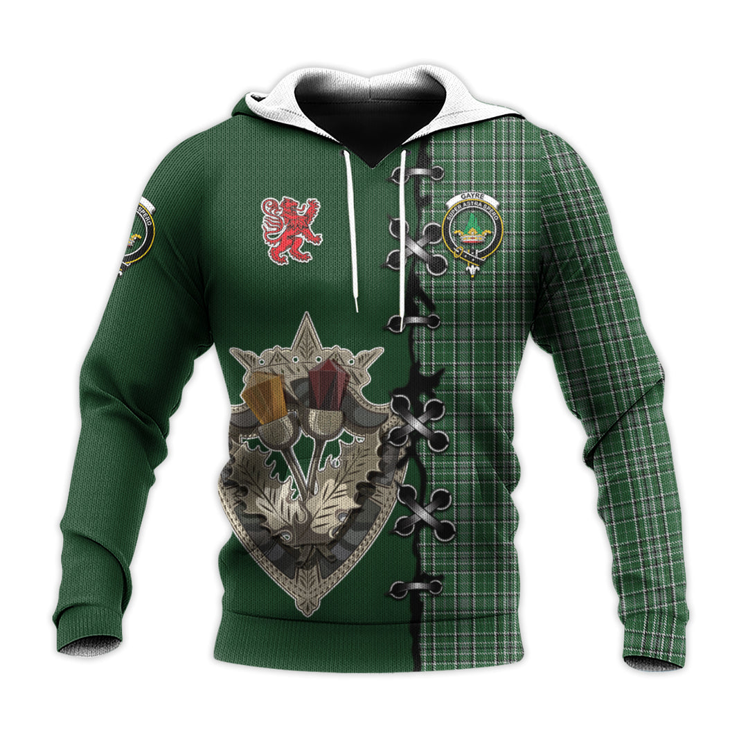 Gayre Dress Tartan Hoodie - Lion Rampant And Celtic Thistle Style