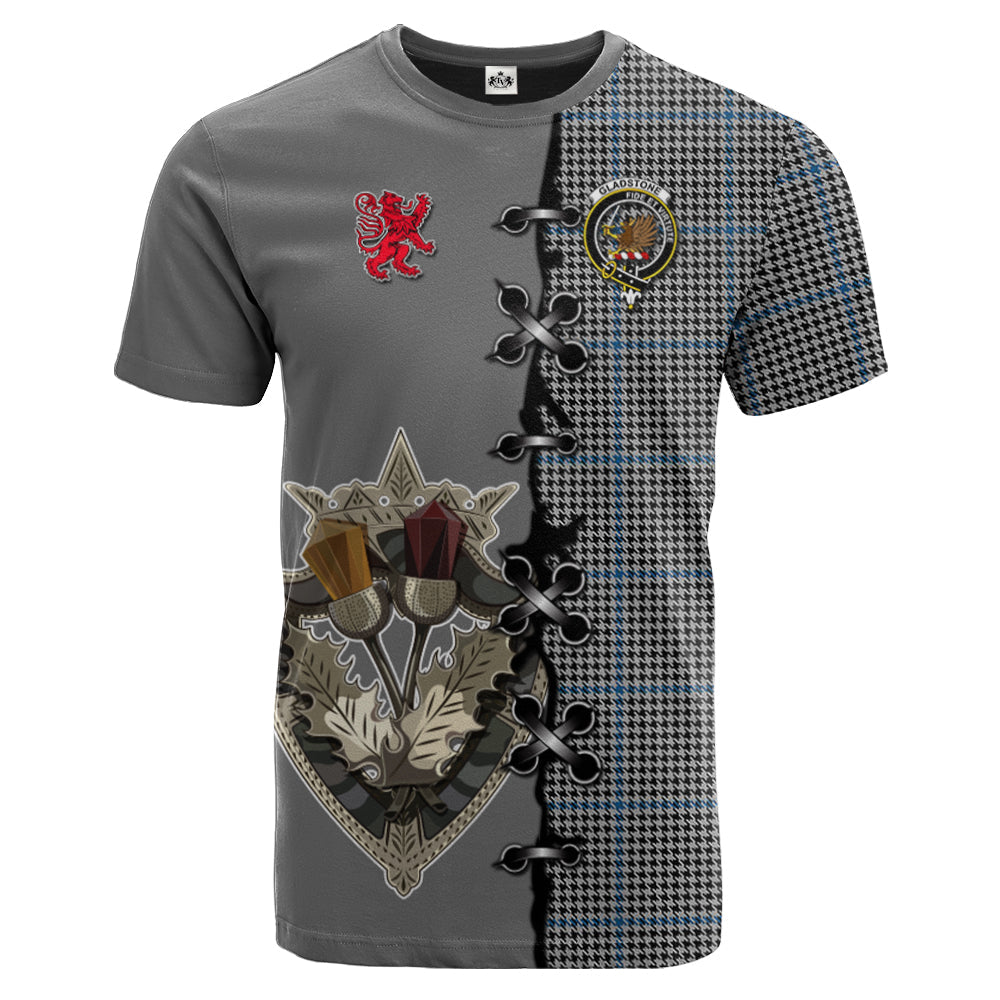 Gladstone Tartan T-shirt - Lion Rampant And Celtic Thistle Style