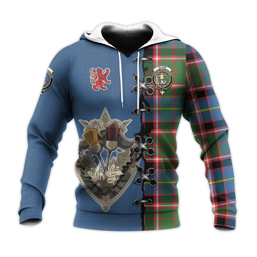 Glass Tartan Hoodie - Lion Rampant And Celtic Thistle Style