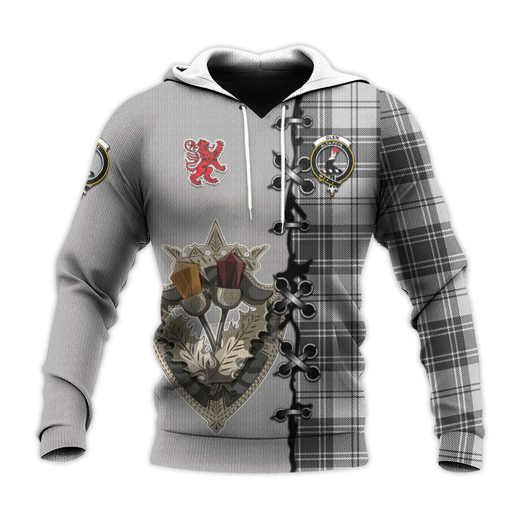 Glen Tartan Hoodie - Lion Rampant And Celtic Thistle Style