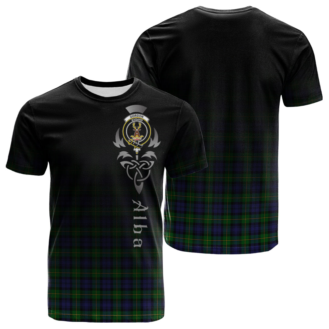 Gordon Tartan Crest T-shirt - Alba Celtic Style