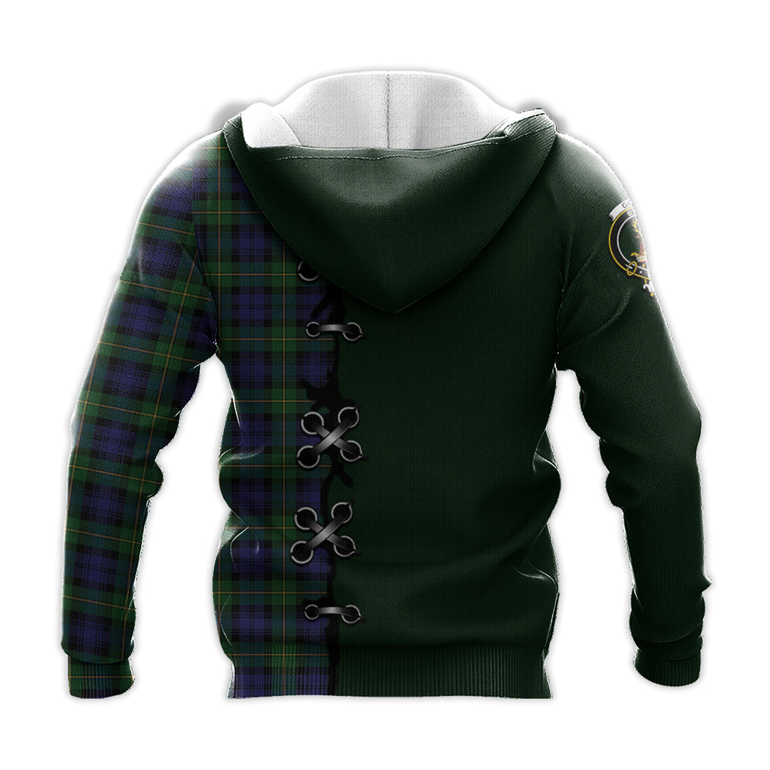 Gordon Tartan Hoodie - Lion Rampant And Celtic Thistle Style