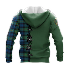 Gordon Ancient Tartan Hoodie - Lion Rampant And Celtic Thistle Style