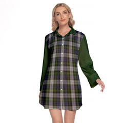 Gordon Dress Tartan Women's Lapel Shirt Dress With Long Sleeve