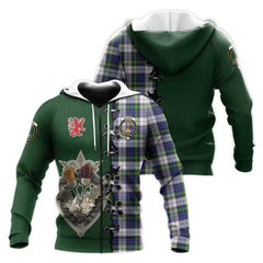 Gordon Dress Modern Tartan Hoodie - Lion Rampant And Celtic Thistle Style