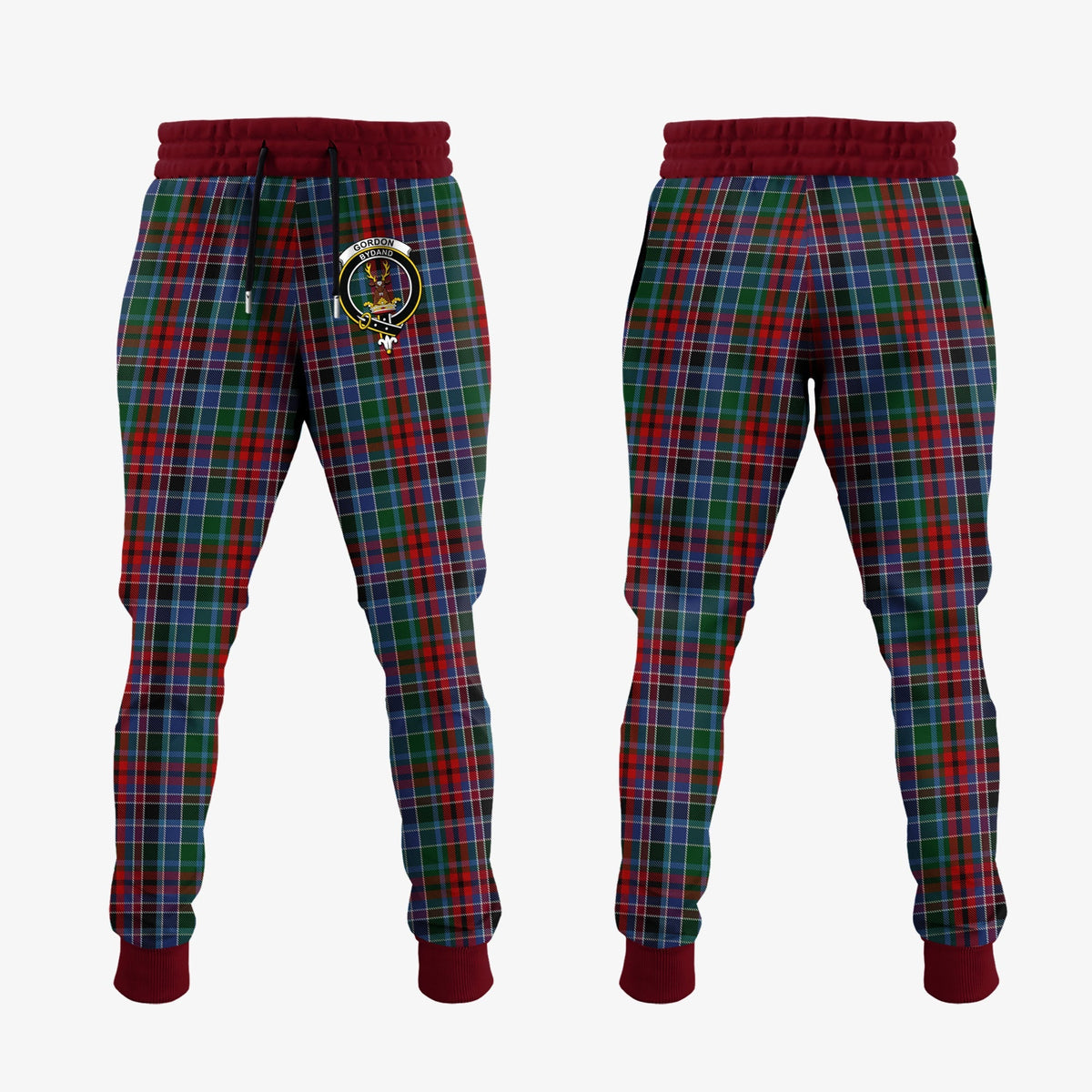 Gordon Red Tartan Crest Jogger Sweatpants