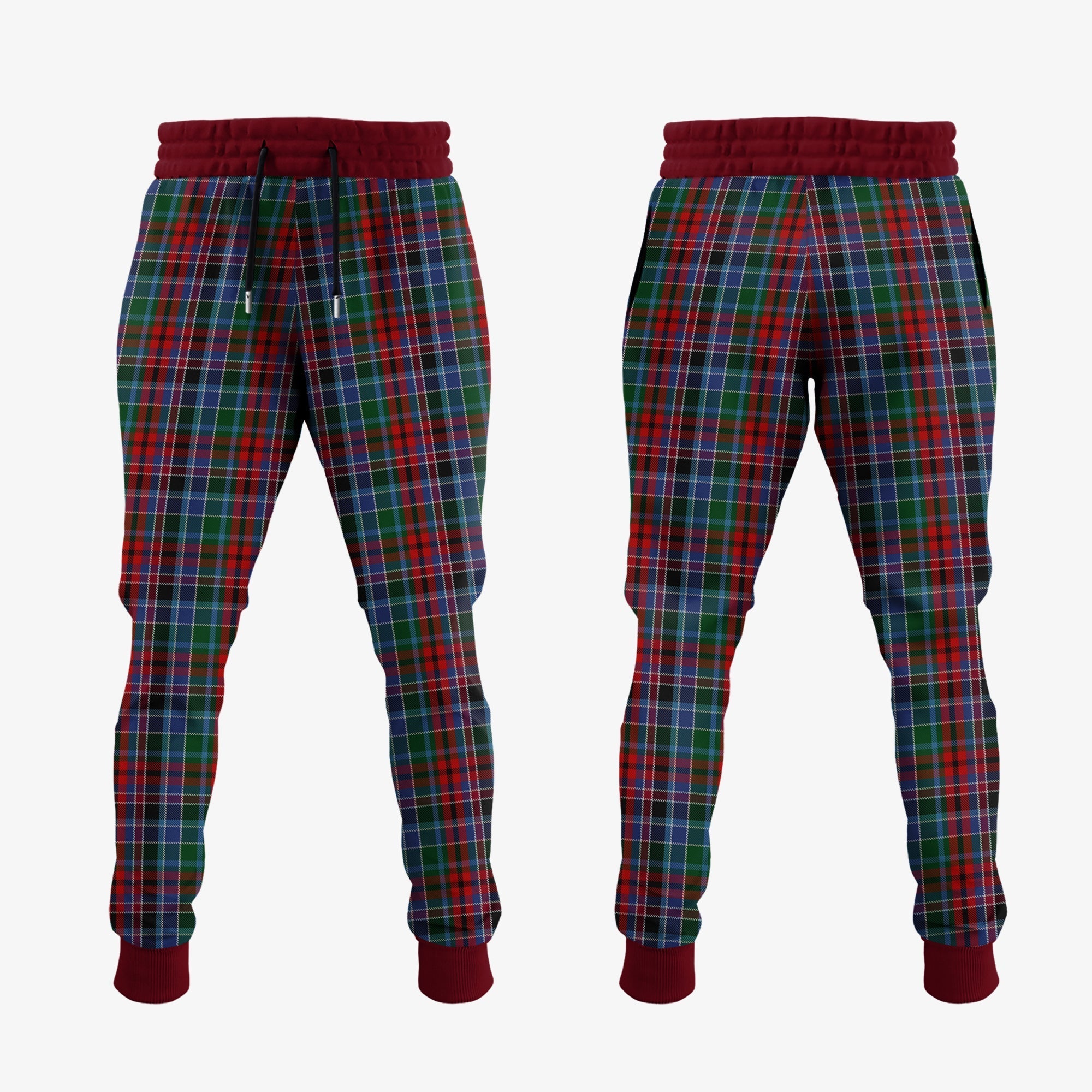 Gordon Red Tartan Crest Jogger Sweatpants