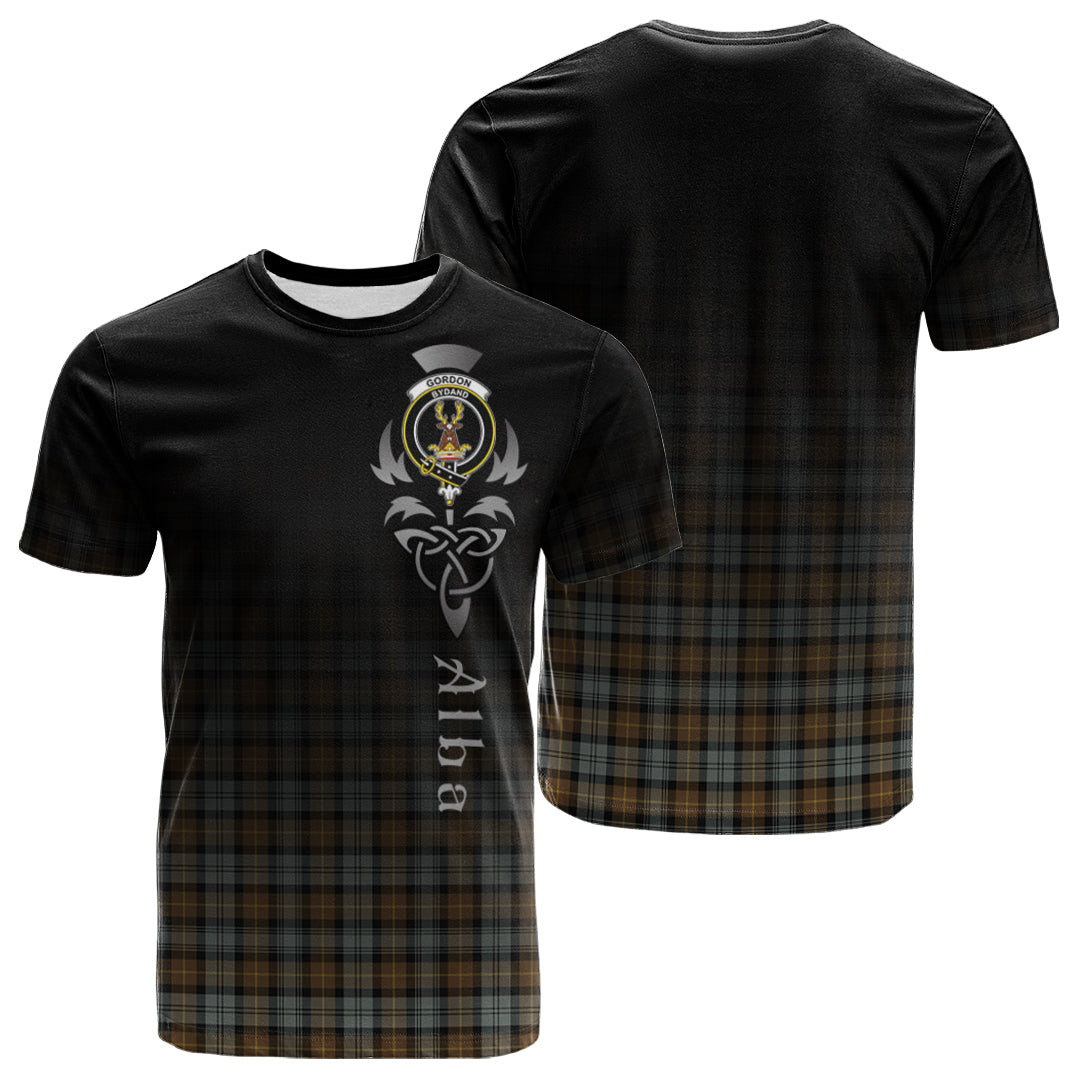 Gordon Weathered Tartan Crest T-shirt - Alba Celtic Style